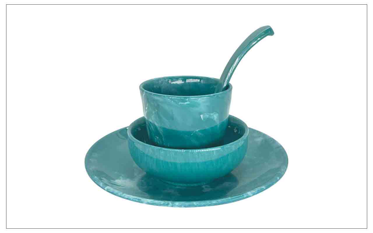 密胺餐具酒店饭店火锅店摆台商用碗杯盘碟勺组合四件套