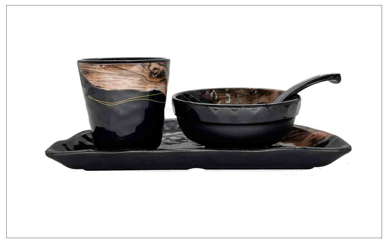 酒店碗碟套 密胺摆台四件套组合