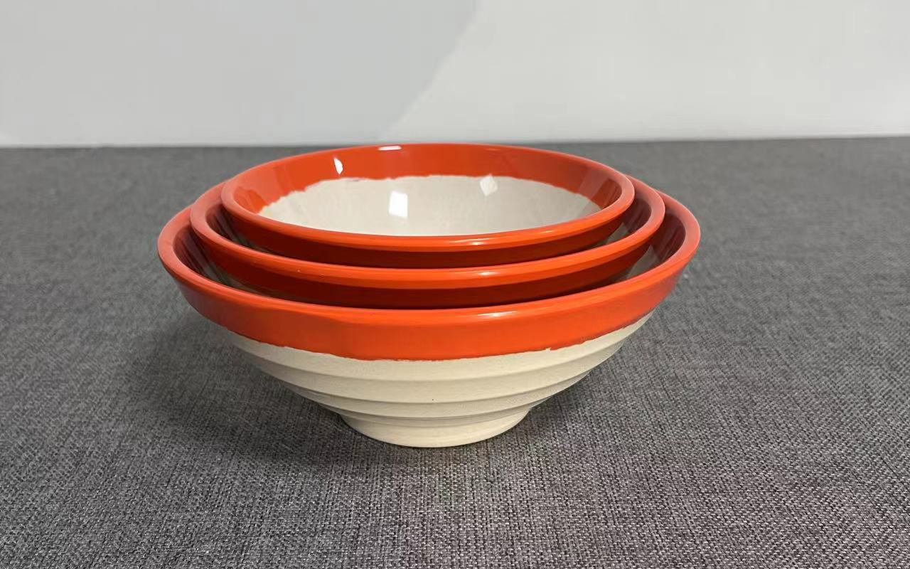 爱马仕橙系列双色树脂餐具定制